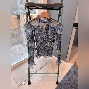 Free people intimately lux sheer mesh mock neck long sleeve top